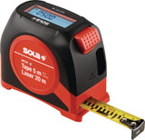 SOLA Rollbandmaß METEC 0,05-20 m ± 2 mm IP54 – Digitales Rollbandmaß mit Laser-Entfernungsmesser