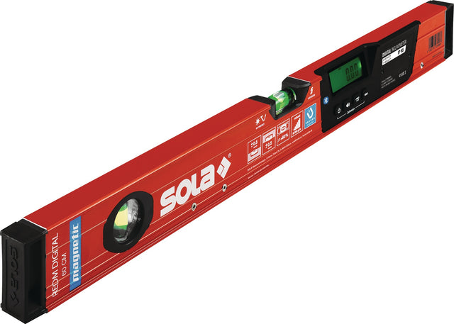 SOLA REDM DIGITAL 30 cm Aluminium Wasserwaage mit Bluetooth und Neigungsanzeige
