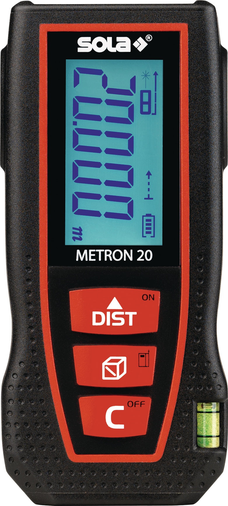 SOLA METRON 20 Laserentfernungsmesser 0,05-20 m ±2,00 mm IP42 mit 4 Messfunktionen