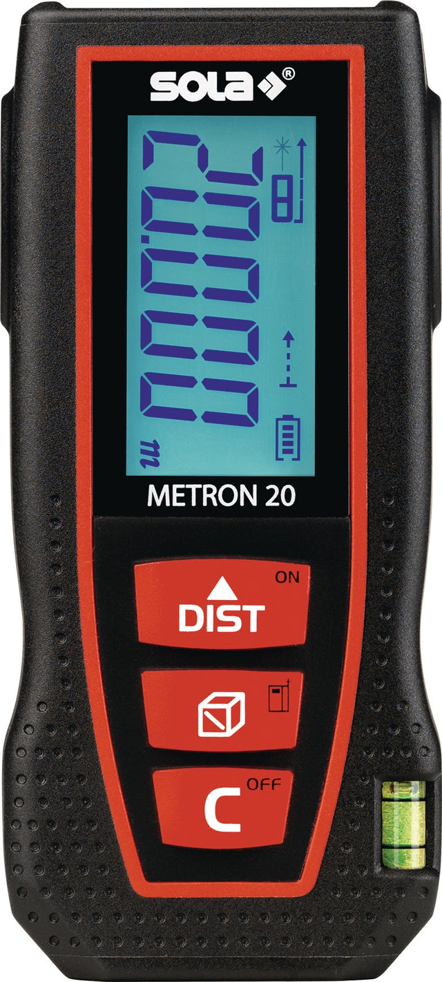 SOLA METRON 20 Laserentfernungsmesser 0,05-20 m ±2,00 mm IP42 mit 4 Messfunktionen