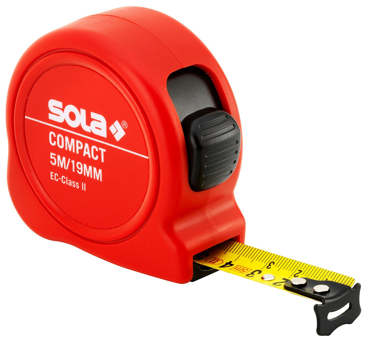 SOLA Taschenrollbandmaß COMPACT CO 3 m – Stoßfestes ABS-Gehäuse, EG II Genauigkeit