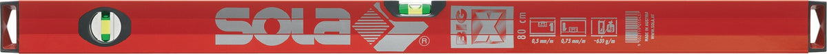 Wasserwaage BIG X 40 cm Aluminium rot von SOLA – Präzision ± 0,5 mm/m