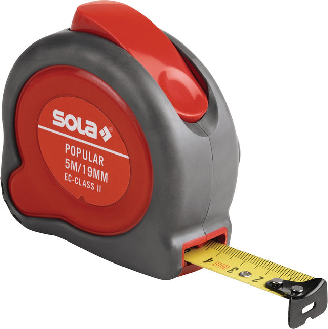 SOLA Taschenrollbandmaß Popular 3 m – EG II Genauigkeit, 2K-Gehäuse & Automatic-Rücklauf