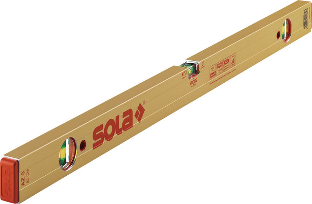 SOLA Wasserwaage AZ 3 80 cm Aluminium gold eloxiert 0,5 mm/m