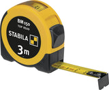 STABILA Taschenrollbandmaß BM 150 – 3 m, 16 mm, mm/mm, EGII, ABS/TPE, Feststeller