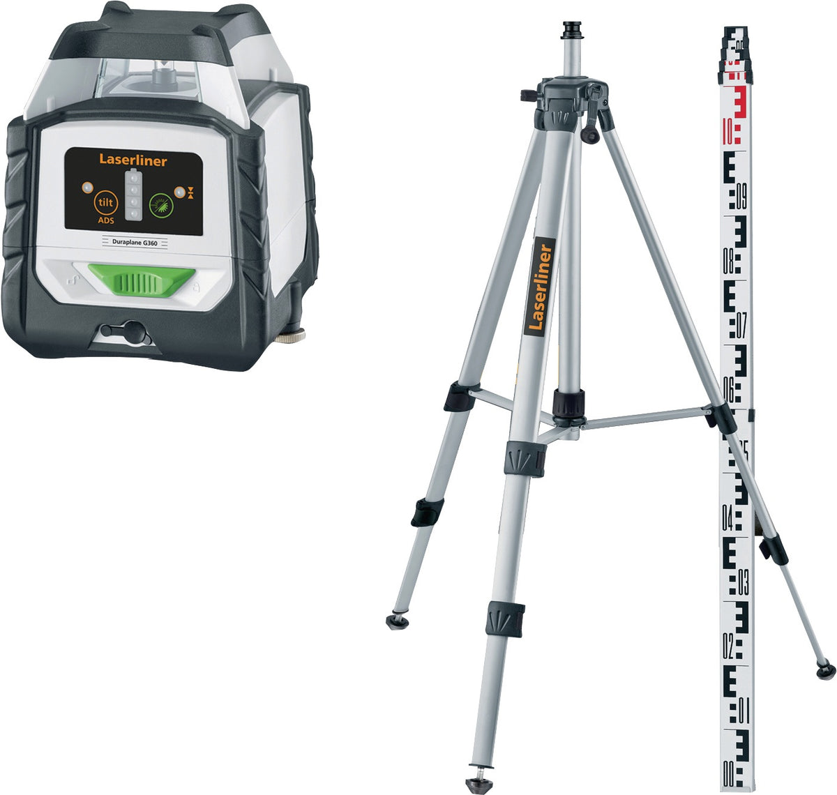 LASERLINER Kreuzlinienlaser Duraplane G360 – ± 0,2 mm/m Genauigkeit, Laserklasse 2, IP 54