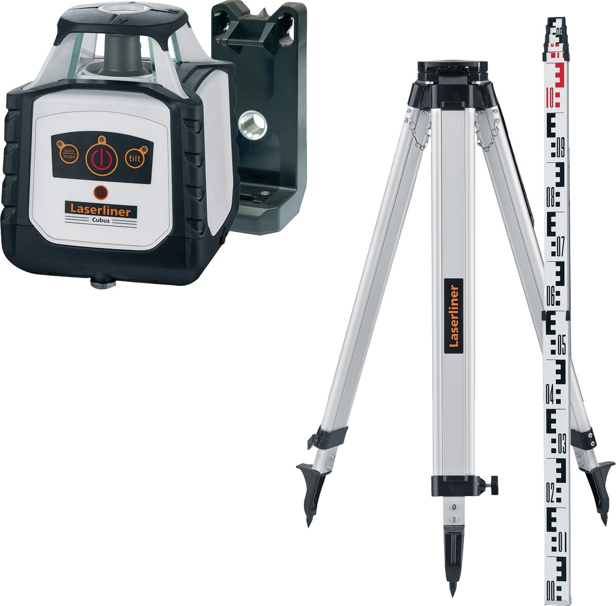 Rotationslaser Cubus 210 S max. 200 m ± 4° LASERLINER – Vollautomatisch mit Set
