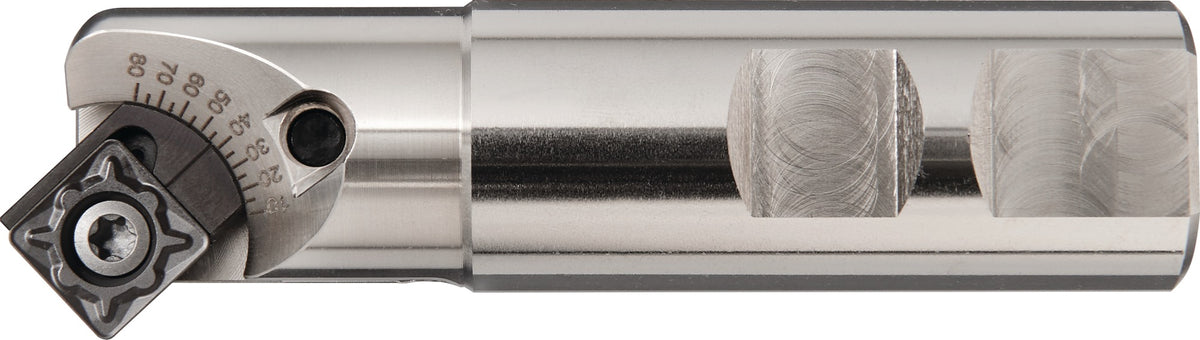 PROMAT Fasenfräser Ø31 mm Schaft-Ø20 mm vernickelt – verstellbar 10°–80° mit Innenkühlung