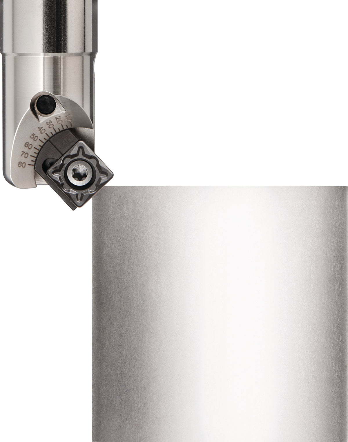PROMAT Fasenfräser Ø31 mm Schaft-Ø20 mm vernickelt – verstellbar 10°–80° mit Innenkühlung