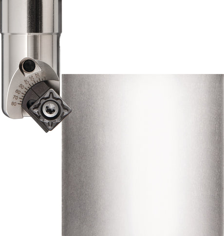 PROMAT Fasenfräser Ø31 mm Schaft-Ø20 mm vernickelt – verstellbar 10°–80° mit Innenkühlung