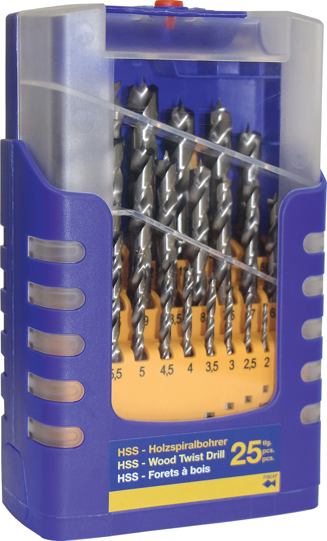 FISCH-TOOLS Holzspiralbohrersatz 013G 25-teilig Ø 1-13 mm HSS