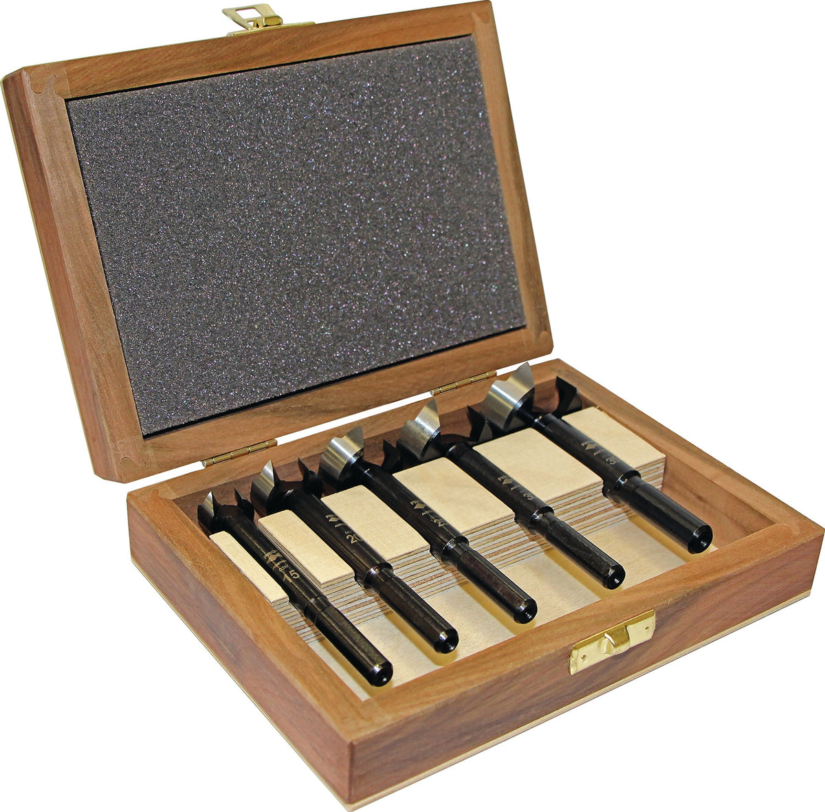 FISCH-TOOLS Forstnerbohrersatz BLACK SHARK PRO 5-tlg. Ø15-35mm für präzise Holzbohrungen