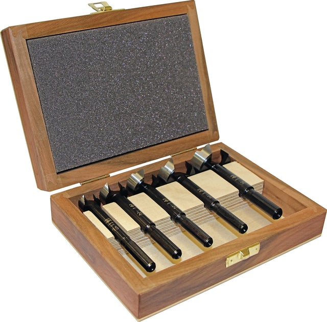 FISCH-TOOLS Forstnerbohrersatz BLACK SHARK PRO 5-tlg. Ø15-35mm für präzise Holzbohrungen