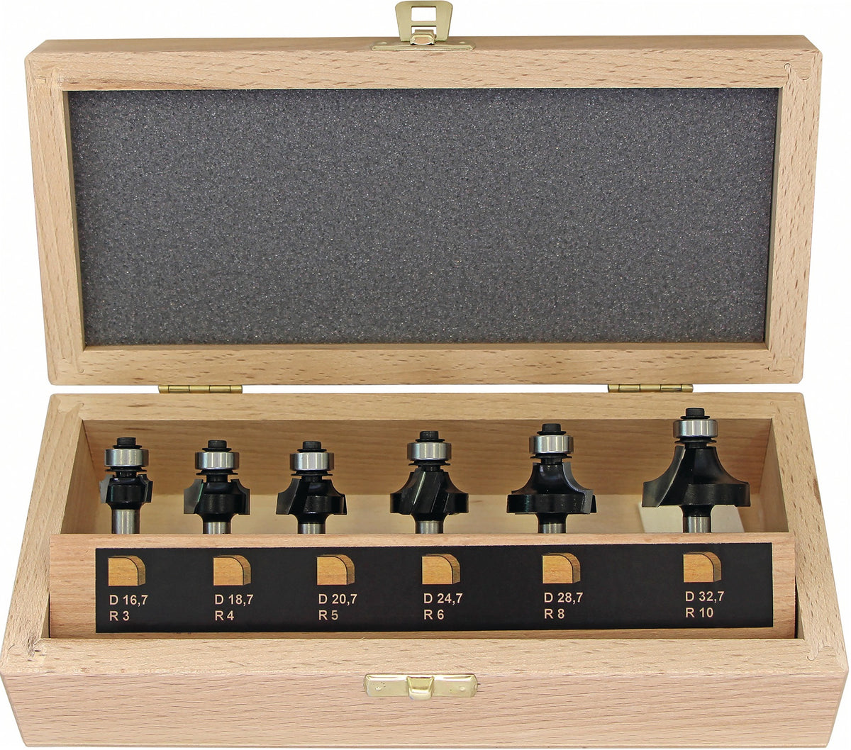 FISCH-TOOLS Abrundfräsersatz 973CT06A03 Hartmetall Schaft-Ø 8 mm 6-teilig