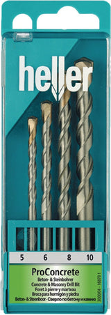 HELLER Beton- und Steinbohrer-Satz ISO5468, 5-teilig, Ø 4-10 mm, Hartmetall, Twinmax-G2