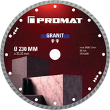 PROMAT Diamanttrennscheibe GRANIT 115 mm für Winkelschleifer – Turbo-Segment 7 mm