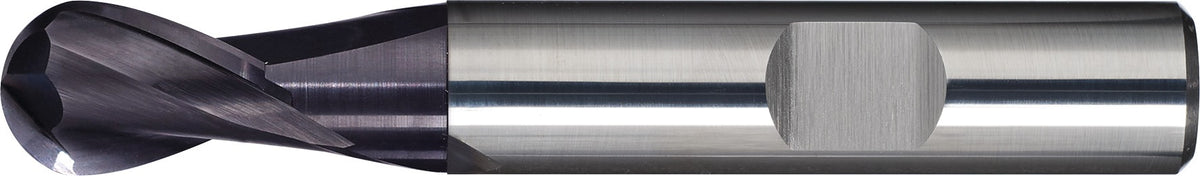 PROMAT Vollradiusfräser VHM TiAlN 3 mm Ø, 2 Schneiden, kurz – für Stahl, Edelstahl & NE-Metalle