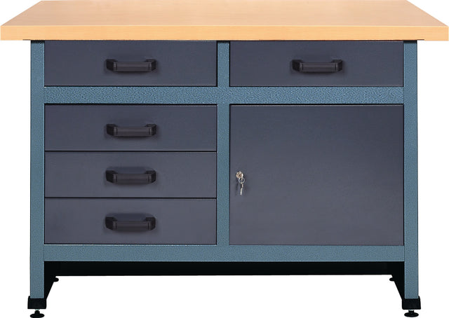 Friedrich Küpper Werkbank 1200x600x840 mm mit 5 Schubladen und Unterschrank