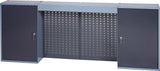 Friedrich Küpper Werkzeugschrank 1200x600x200 mm, 3 Türen, 3 Lochrückwände, silber/anthrazit