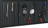 Küpper Lochwand-Set 1200 x 600 mm mit 12 Standardhaken – Stahlblech, Pulverbeschichtet, Anthrazit