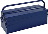PROMAT Werkzeugkasten 3-teilig aus Stahlblech, 430 x 200 x 150 mm, blau lackiert, abschließbar