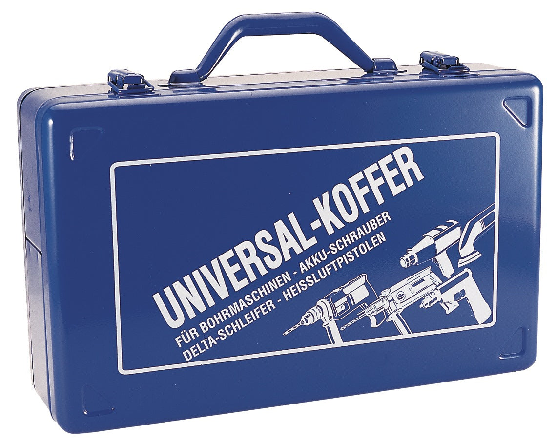 Intertech Werkzeugmaschinenkoffer aus Stahlblech mit Schaumstoffeinlage, 390x240x112 mm, blau