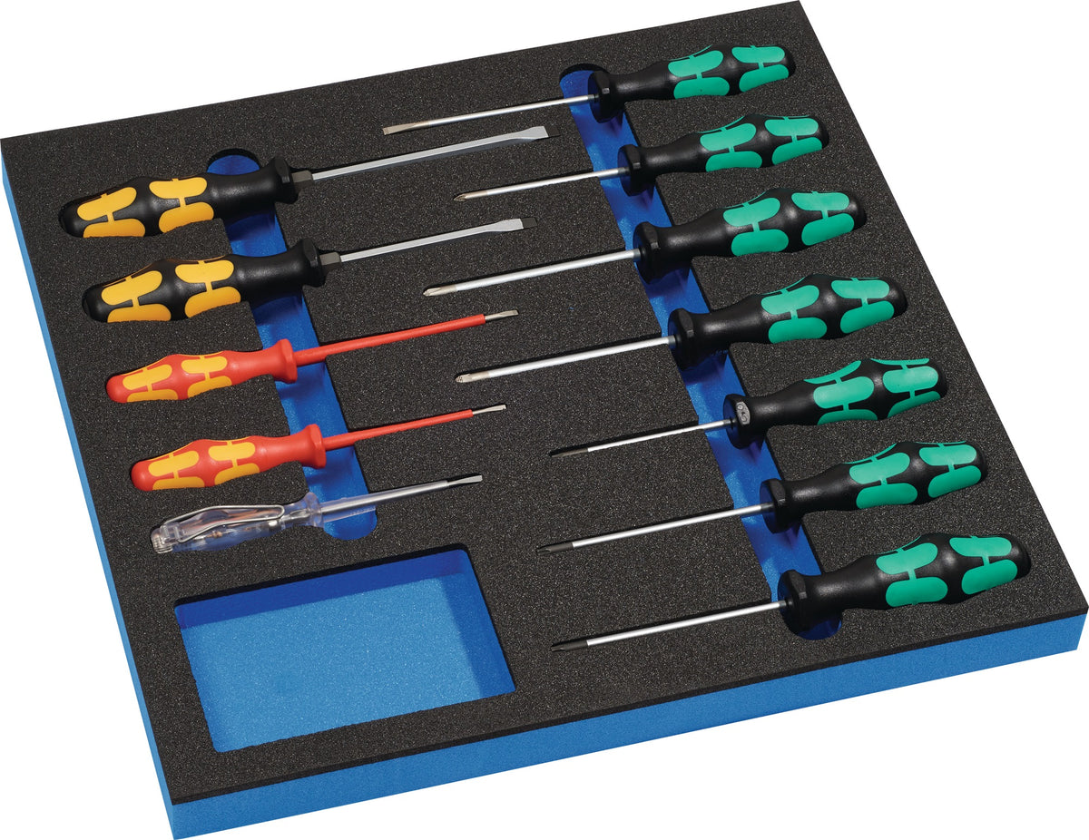 WERA Werkzeugmodul 12-teilig 2/3-Modul Schraubendreher-Set Schlitz/PH/PZD/TORX