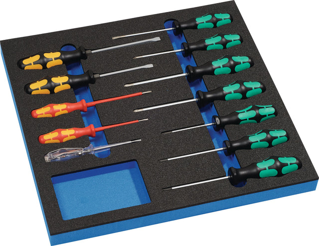 WERA Werkzeugmodul 12-teilig 2/3-Modul Schraubendreher-Set Schlitz/PH/PZD/TORX