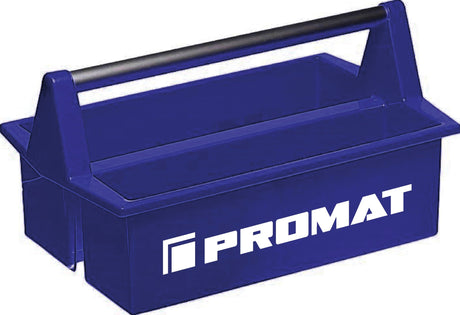 PROMAT Werkzeugtragekasten 420x250x120 mm mit 2 Fächern und Stahlblechtragegriff