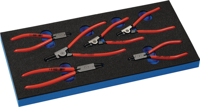 KNIPEX Werkzeugmodul Leereinlage 1/3-Modul für Sicherungsringzangen, 6-teilig