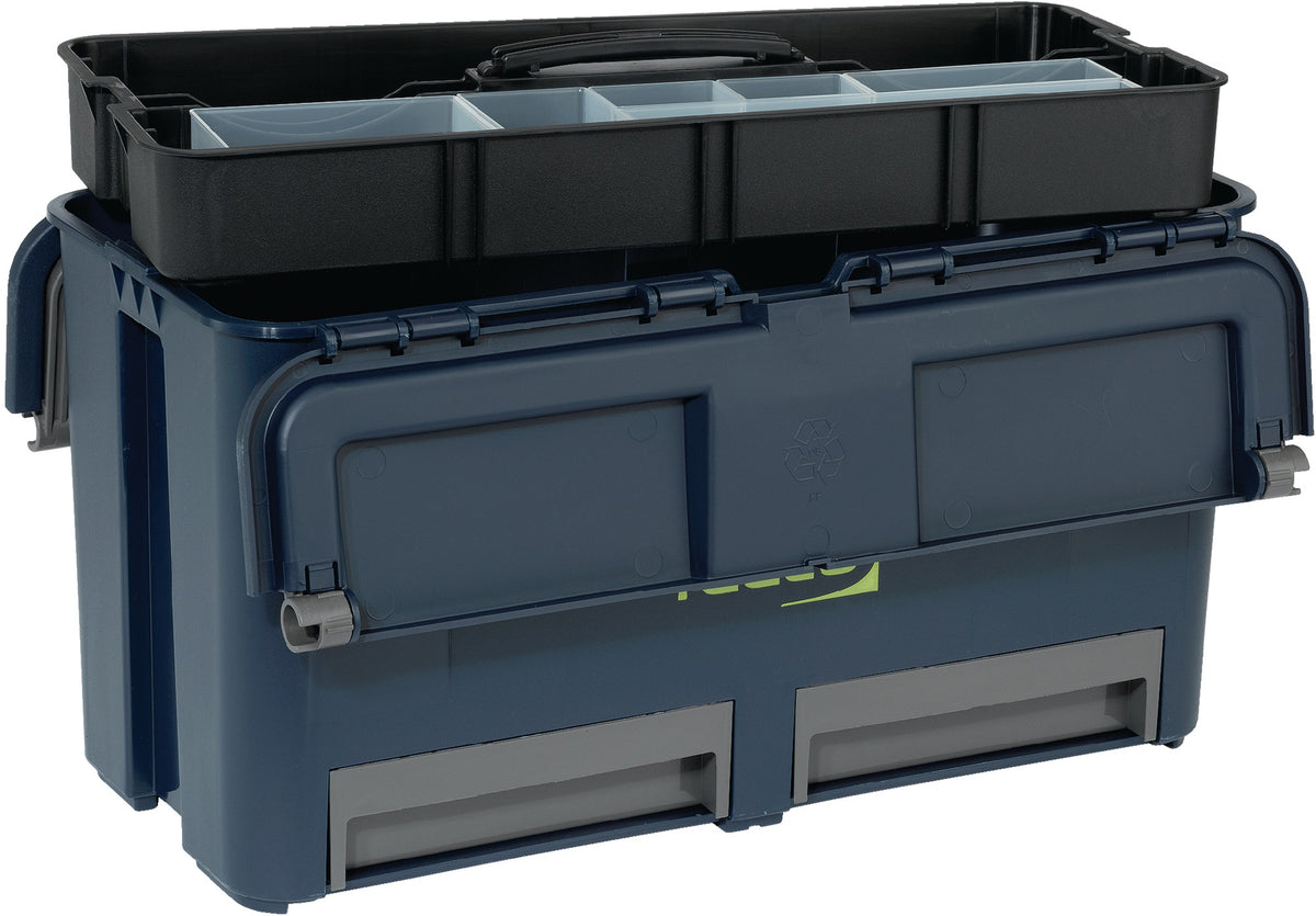 RAACO Werkzeugkoffer Compact 27 – 6 Einsteckfächer, 2 Schubladen, 30 kg Tragkraft, Polypropylen