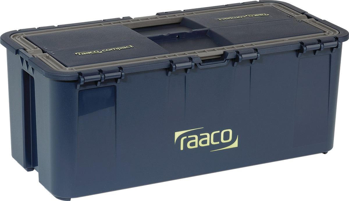 RAACO Werkzeugkoffer Compact 27 – 6 Einsteckfächer, 2 Schubladen, 30 kg Tragkraft, Polypropylen