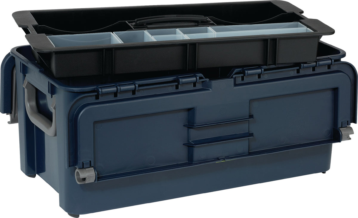 RAACO Werkzeugkoffer Compact 27 – 6 Einsteckfächer, 2 Schubladen, 30 kg Tragkraft, Polypropylen