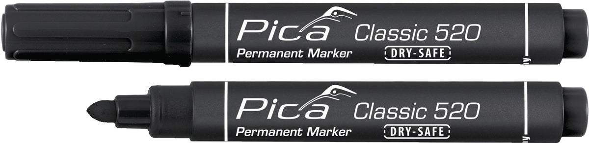 PICA Permanentmarker Classic schwarz mit Rundspitze 1-4 mm – 10 Stück