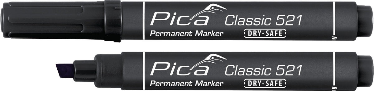 PICA Permanentmarker Classic schwarz mit Rundspitze 1-4 mm – 10 Stück
