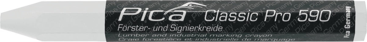PICA Förster-/Signierkreide Classic PRO 590 weiß, 6-eckig, Ø 12 mm, 12 Stück/Schachtel