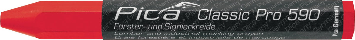 PICA Förster-/Signierkreide Classic PRO 590 weiß, 6-eckig, Ø 12 mm, 12 Stück/Schachtel