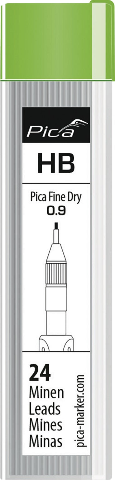 PICA Minenset Fine Dry graphit HB – 24 Ersatzminen 0,9 mm für Fine Dry Marker