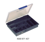 RAACO Sortimentskasten 175x143x32 mm mit 7 Fächern, transparent/dunkelblau
