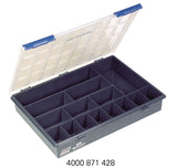 RAACO Sortimentskasten 175x143x32 mm mit 7 Fächern, transparent/dunkelblau