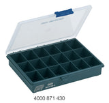 RAACO Sortimentskasten 175x143x32 mm mit 7 Fächern, transparent/dunkelblau