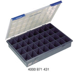 RAACO Sortimentskasten 175x143x32 mm mit 7 Fächern, transparent/dunkelblau