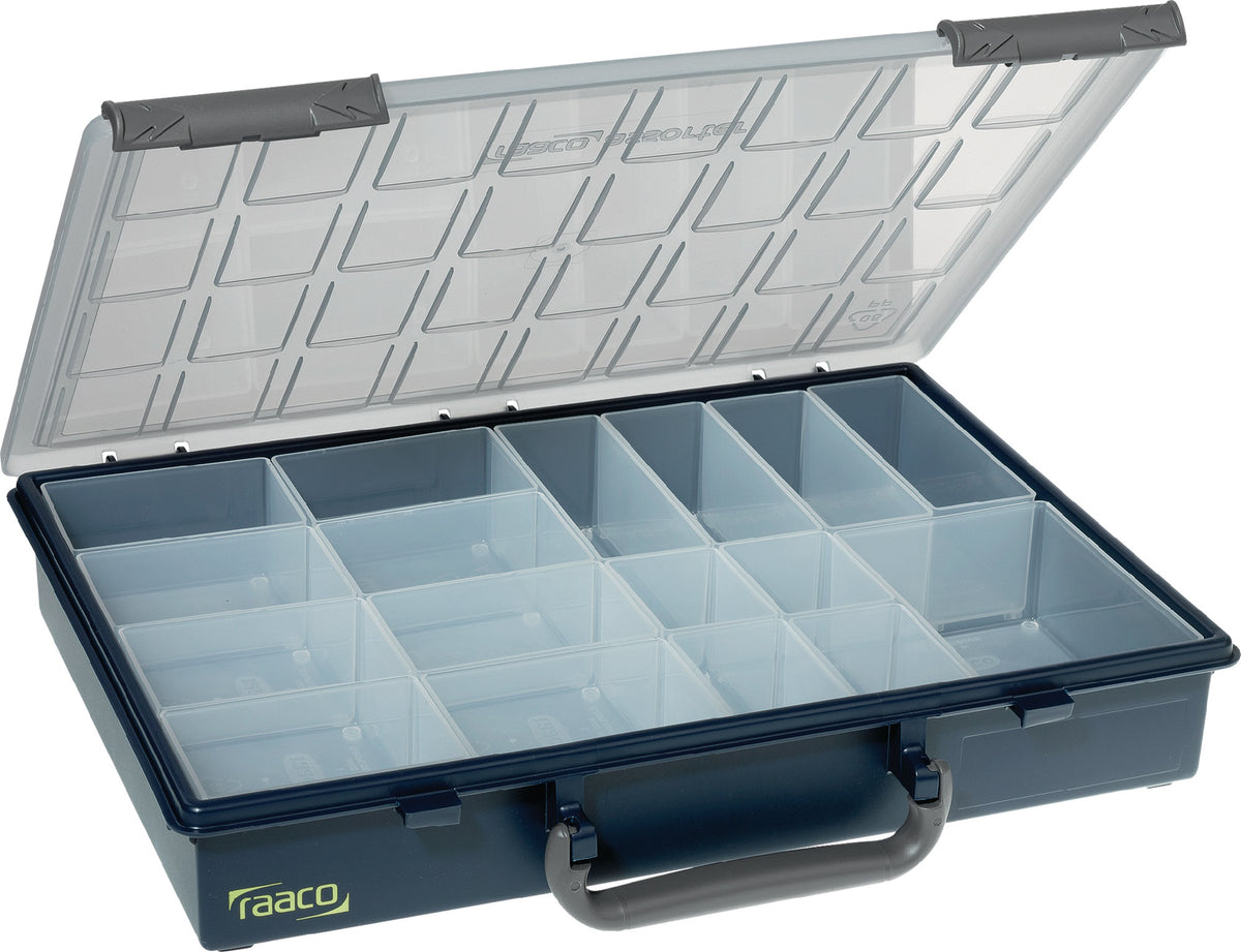 RAACO Sortimentskasten 17 Fächer 338x261x57 mm aus schlagfestem Polypropylen