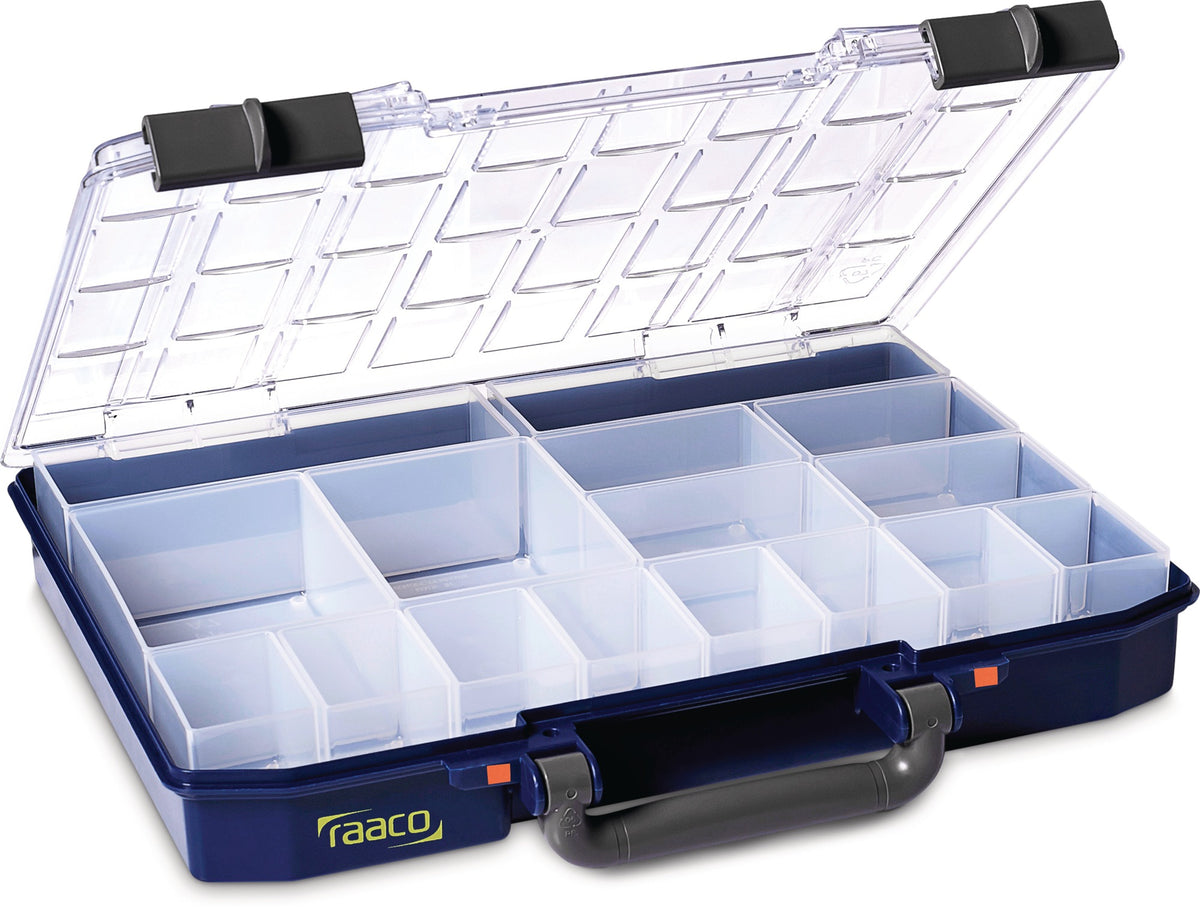 RAACO Sortimentskasten Carry Lite 415x330x80 mm mit 15 Fächern in Blau