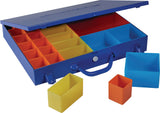 PROMAT Sortimentskasten 438x342x70 mm mit 23 Fächern, blau – Perfekte Ordnung