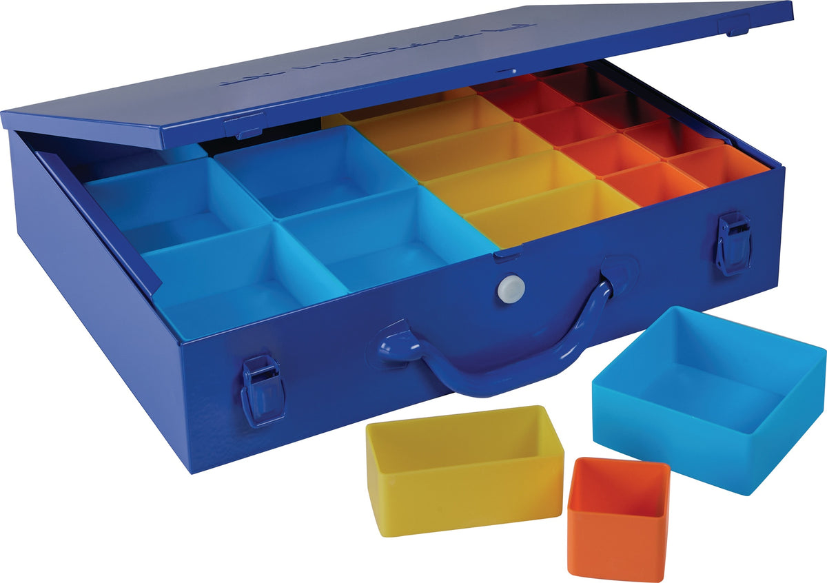 PROMAT Sortimentskasten 438x342x70 mm mit 23 Fächern, blau – Perfekte Ordnung