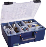 RAACO Sortimentskasten Carry Lite 415x330x80 mm mit 15 Fächern in Blau