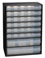 RAACO Kleinteilemagazin 34 Schubladen Stahlblech 306x150x420 mm schwarz/transparent