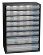RAACO Kleinteilemagazin 34 Schubladen Stahlblech 306x150x420 mm schwarz/transparent