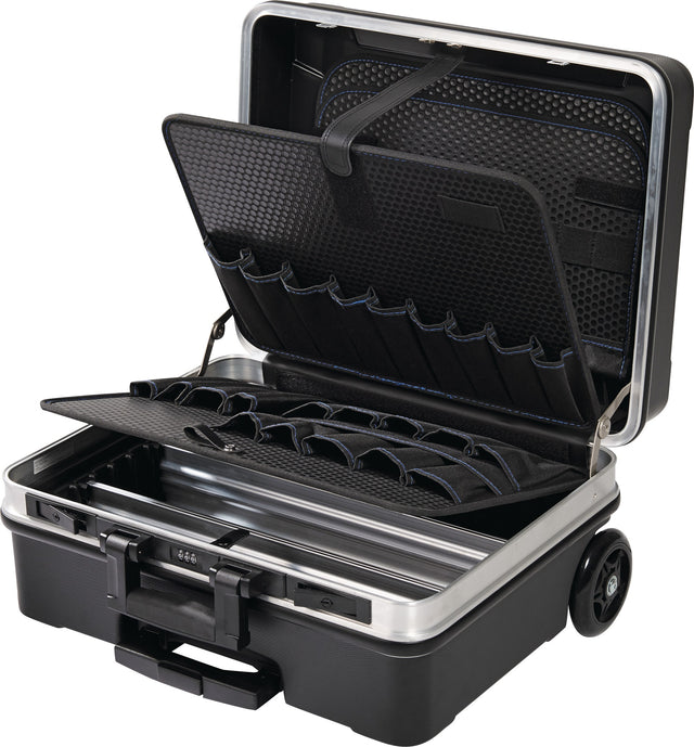 PROMAT Schalenkoffer rollbar 36 l ABS-Kunststoff mit Teleskopauszug und Zahlenschloss